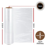 500mm x 400m Stretch Film Pallet Shrink Wrap 2 Rolls Package Use Plastic Clear SF-50X400-2-TP