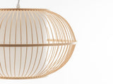 Natural Woven Bamboo Sphere Pendant Lamp Hanging Light Bell Shade Boho Tropical V563-75184