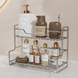 304 Stainless Steel Two Layers Tabletop Storage Rack Kitchen Spice Rack Bathroom Cosmetics Mouthwash V1161-101203