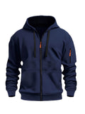 Unisex Hoodie Zip-Up Hoodie Autumn Winter Jacket Fleece Jacket Outdoor Training - Khaki - Size XL V1106-M-APP-12090-KHAK-XLAUXLEU52