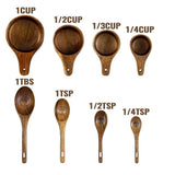 10 Piece Wooden Cups and Spoons Set for Baking & Cooking - Ideal for Bakers, Home Cook,5 * V1370-AZ4-10309
