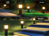 Solar Lawn Lights Stainless Steel Outdoor Lights 3-LED Garden Lights Waterproof Silver white light V1106-124-78520-SIL2-2PCS