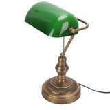 Green Glass Bankers Desk Lamp Retro Antique Library Lamp with Pull Chain Switch in Fixture EU V1294-YM0901-3119260008911