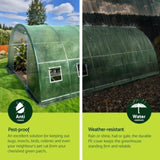Green Fingers Greenhouse 6x4x2M Walk in Green House Tunnel Plant Garden Shed Dome GH-WALK-F-600X400X200-GN-AB