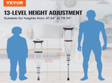 Underarm, 13-Level Height Adjustable Underarm Walking, Lightweight Aluminum V952-YXGZLTPR1202HQF5RV0