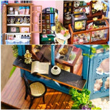 Dollhouse Miniature with Furniture Kit Plus Dust Proof and Music Movement - Rosa Garden Tea V178-13578