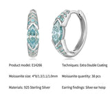 Elegant Ear Cuff with Teal Marquise Moissanite and 925 Silver Finish, Hypoallergenic and V1341-ZY-2Q449W4V-MOISSANITE-PREMIUMS925