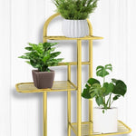 SOGA 2X 8 Tier 9 Pots Gold Metal Plant Stand Flowerpot Display Shelf Rack Indoor Home Office Decor FPOTH16X2