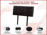 PU Leather Single Bed Headboard Bedhead - Brown V63-768075