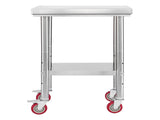 Stainless Steel Table, 61 x 45 cm Food Prep Worktable with Wheels, Kitchen Prep Table with V952-DLGZT2CWDB24K995G001V0