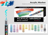 72 Colour Set Vibrant Cyan Acrylic Marker with Soft Brush Tip - 13.8 cm Professional Art Pen V888-ELOSUNG28419