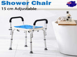Adjustable Shower Chair Bath Seat Heavy Duty Bathtub Armrests Bench Bathroom V201-BATH0001WH8AU