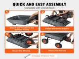 Dump Cart, Poly Garden Dump Cart with Easy to Assemble Steel Frame, Dump Wagon with 2-in-1 V952-SLZXTC600B005GQJAV0