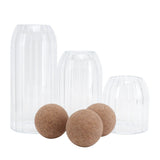 3Pcs Glass Jars with Ball Cork Transparent Sealing Storage Container for Tea Coffee Cereals V1294-YM0901-3118210123711