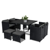 Horrocks 8 Seater Outdoor Dining Set-Black V264-OTF-503S-BLK