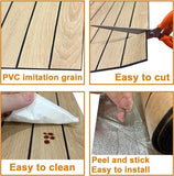 2 Pack Peel and Stick Oak Wood Slat Feature Panels 300x40cm Each DIY TV Headboard PVC Decor V1188-ZXY-131-790