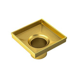 15x15cm Square Shower Drain with Removable Tile Insert Grate Brushed Gold 304SS, CUPC Certified V63-955541