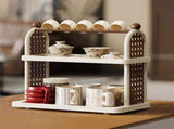 2-Tier Coffee Bar Organizer, Mug Tea Cup Holder Coffee Bar Organizer For Placing Mugs, Coffee Beans, V1369-AZ3-W-09671
