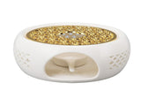 Porcelain Teapot Heater Hollow Frame Round Teapot Warmer Base with Alloy Cushion and Candle Holder V1294-YM0703-3118230128511