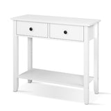 Artiss Console Table 2 Drawers 80CM White Chole FURNI-P-HS-2D1S-WH