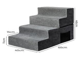 Pawz 4 Steps Pet Stairs Dog Ramp High Density Foam Grey PT1290-4