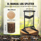 Firewood Kindling Splitter, 9''x17'' XL Wood Splitter, Unique V-Shaped Finger-Safety Blade, Manual V952-YXSDPC179INCHMTDAV0
