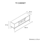 TV Cabinet with Storage Drawer Open Shelve Cabinet MDF in Champagne Colour V43-TVC-MAXL