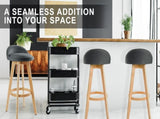 4X Wooden Bar Stool Dining Chair Fabric LEILA 72cm GREY V274-FT-WBSFAB-82GY4