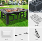 Grillz Fire Pit BBQ Grill Ice Bucket 3-In-1 Table FPIT-BBQ-3IN1-9444-ICE