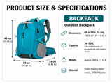 Fluorescent Green Outdoor Hiking Backpack - Lightweight Nylon Travel Daypack with Multi Pocket V888-ELOSUNG54679