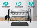 CARLA HOME Dish Drying Rack 2-Tier Kitchen Drainer with Drainboard LSB-36245