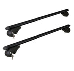 Universal Car Roof Racks Pod Aluminium Cross Bars Adjustable 108cm Black CAR-RFBAR-7886-120-BK