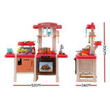 Keezi Kids Kitchen Pretend Play Set Cooking Sound Steam Light Function PLAY-KITCHEN-PK