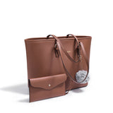 Brown Large Capacity PU Leather Tote Bag for Women, Elegant Shoulder Bag for Work Shopping Party V1188-MS-325-0323