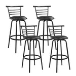 Artiss 4x Bar Stools Swivel Leather Padded Metal BA-TW-T5033A-BKX4