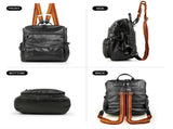 Black Fashionable Large-Capacity Women's Backpack - Waterproof, Durable, High-Quality PU Leather V1265-263-BLACK1