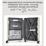 20 Inch Front Opening Carry On Luggage, Aluminium Frame Hard Shell Suitcase with Spinner Wheels, TSA V1265-YY-272