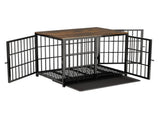 P&P Black Walnut XL Dog Crate with Wooden Furniture Style, 3-Door Entry and Slide Out Tray V767-P-XL171-XL-BK-A-G1
