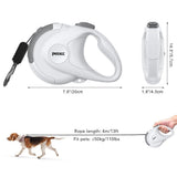 Retractable Dog Leash with Replaceable Rope, Anti-Shock ABS Shell, 5M Stainless Steel Spring, V1341-ZY-GES528ZK-WHITE