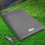 Weisshorn Self Inflating Mattress 10CM Camping Sleeping Mat Air Double Grey CAMP-MAT-SUE-DT-GREY