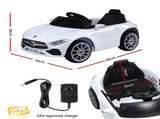 Kids Electric Ride On Car Licensed Outdoor Toys Cars Music Remote White RCAR-CLS350-LS-WH