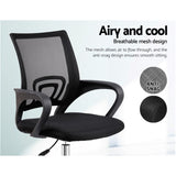 Artiss Mesh Office Chair Mid Back Black OCHAIR-G-2004-BK