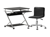 Artiss Computer Desk Office Chair Set Desks with Keyboard Shelf Try Black MET-DESK-105-REPL-BK