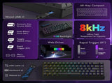 SOLA AX68 Mechanical Keyboard, Gasket Mount Hot Swappable RGB Tri-Mode Wireless V1300-AX68-GRADIENT-GRAY