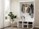 Artiss Shoe Rack Cabinet Hall Tree Coat Rack 180CM White FUR-W-SHOE-180-WH-AB