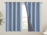 Stone Blue Vintage Linen 100% Blackout Curtains for Living Room,Thermal Insulated Curtains 63" V1258-DP02-C-1288
