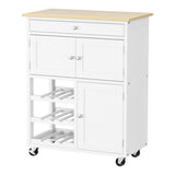 Artiss Kitchen Island Trolley Rolling Serving Cart Storage Cart Drawer Cupboard FUR-S-KI-67-WH