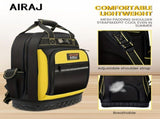 Tool Backpack Durable Tool Bag Organised Tool Storage Professional Tool - Black - Size regular V1106-148-657192-BLK-REGULAR