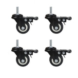 4Pcs 1.5 Inch Heavy Duty Caster Wheels Swivel Casters with Brake and M8 Threaded Stem, Loading V1188-ZC-DLL-1761
