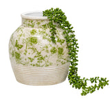 Glazed Green Stoneware Look Vase 25cm V637-88752VSE